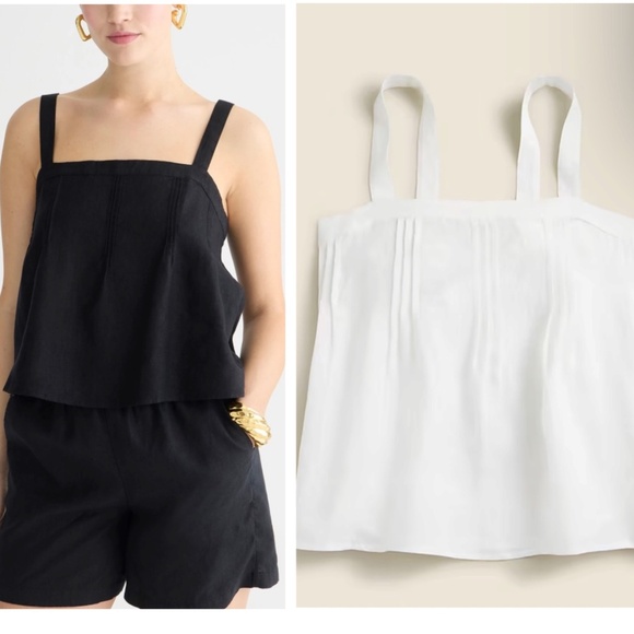 J. Crew Tops - NWT J. Crew White Bow-back linen top SZ S